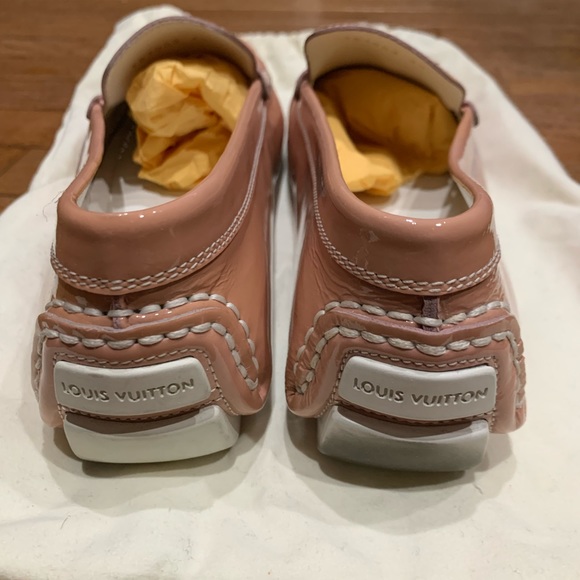 Louis Vuitton Pink Patent Leather w/Contrast White Stitching Loafers/Mocs - Picture 4 of 5
